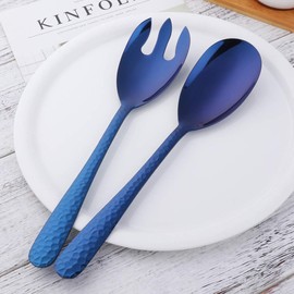 Bisda 2-Piece Salad Serving Set Include Spoon Fork 12 inch, Blue