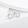 WOVEE Earrings Stud Circle Double Hoop Round Stud Earrings AAA