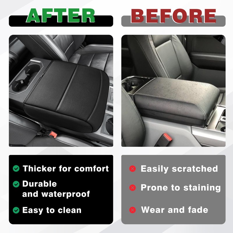Muslogy Center Console Armrest Cover Compatible with Ford F150 2021-2024