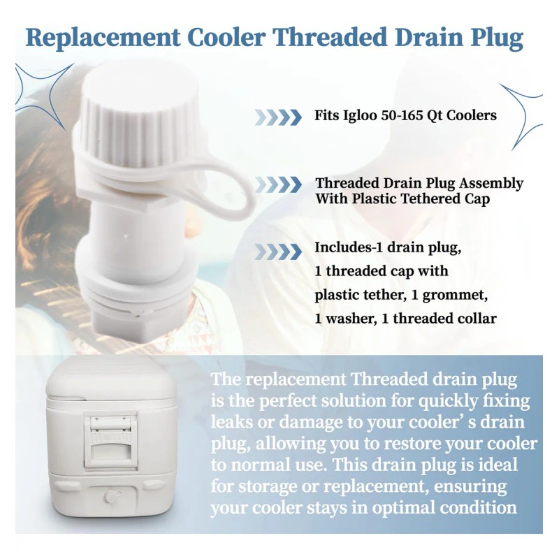 Tapón De Drenaje Roscado Con Tapa De Plástico Para Igloo