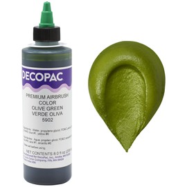 DecoPac DecoPac Olive Green Food Coloring, 8 Fl Oz Airbrush Food Color, Edible Airbrush For Cake Decorating, Cookie Airbrush Coloring, Food Airbrush Kit Add-on, Airbrushes For Cake Decorating 8Fl Oz