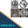 Diesel Only Skull Stickers Pack, 4 Designs, 3.1 inches