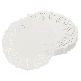 sourcing map 140pcs Paper Doilies, 5.3 inch Round Lace Doilies Disposable Paper Placemats for Wedding Christmas Tableware Decoration White