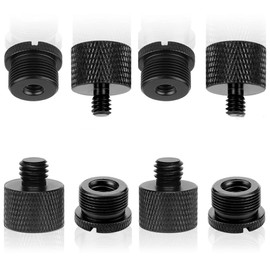 8Pcs Mic Thread Adapter Kit 5/8 to 3/8 Mic Screw Adapters 1/4 to 5/8 Mic Stand Adapter Aluminum Alloy