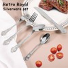 Silverware Set for 8, Stainless Steel Gorgeous Retro Royal Flatware