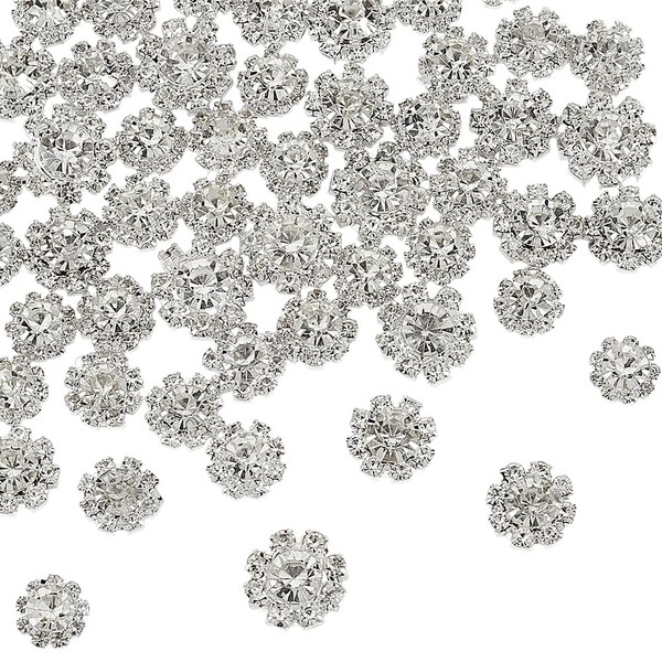 arricraft 60pcs Rhinestone Embellishments Flatback Buttons, 10.5mm 4 Styles Shiny