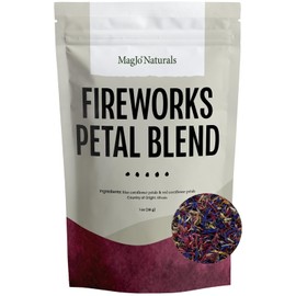 MagJo Naturals, Fireworks Petal Blend (1 oz) Edible Dried Flowers, Topping on Cupcakes, Desserts, Natural Culinary Grade, espresso, cappuccino, patriotic sprinkles