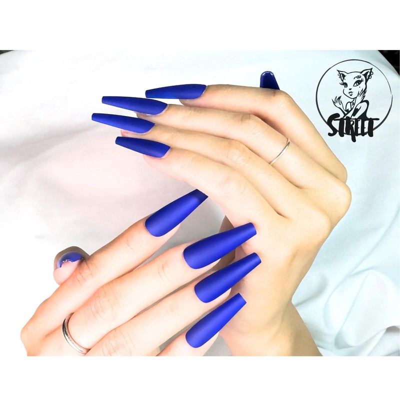 StreetKitty Press On Nails, Classic Gloss Matte Collection, Matte Long