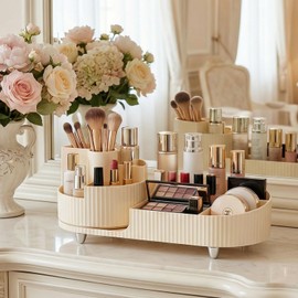AI-PIKA Organizador de Maquillaje,Porta Brochas de Maquillaje Giratorio360  Organizador Multifuncional de Cosmeticos de Gran Capacidad,...            