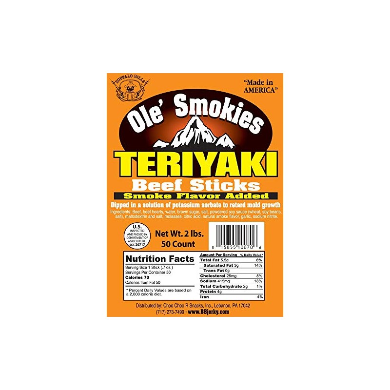 Buffalo Bills 2-lb Teriyaki 5" Ole' Smokies Saddlebag (50 twist-end