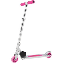 Kids Kick Scooter Lightweight Foldable cool  scooter wheel kick scooter mph max speed widen anti-slip deck light-up wheel - Colour: Pink