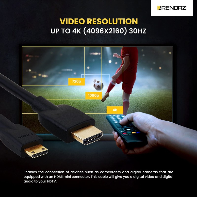 BRENDAZ Cable HDMI Mini HDMI a HDMI, cable conector mini