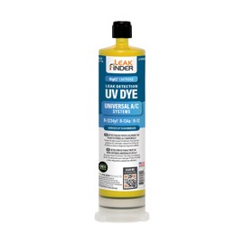 LEAKFINDER LF1800 BIGEZ Automotive Universal Air Conditioner Refrigerant Leak Detection Dye, Services R134a, R-1234yf Systems, (1) 8oz AC Fluorescent Dye Bottles, Made in USA