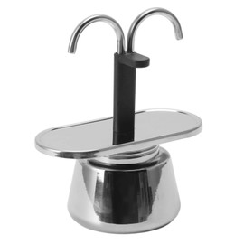 Moka Pot, 100ml Stainless Steel Mini 2 Cup Moka Pot Stovetop Coffee Maker, Classic Italian Style Double Tube Espresso Maker for Making Coffee Quickly and Easily Family Friends
