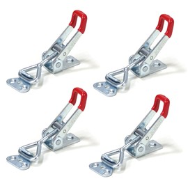 POWERTEC 20311 Pull Action Latch Toggle Clamp 4001 - 220 lb Holding Capacity w Red Vinyl Handle Grip, 4PK