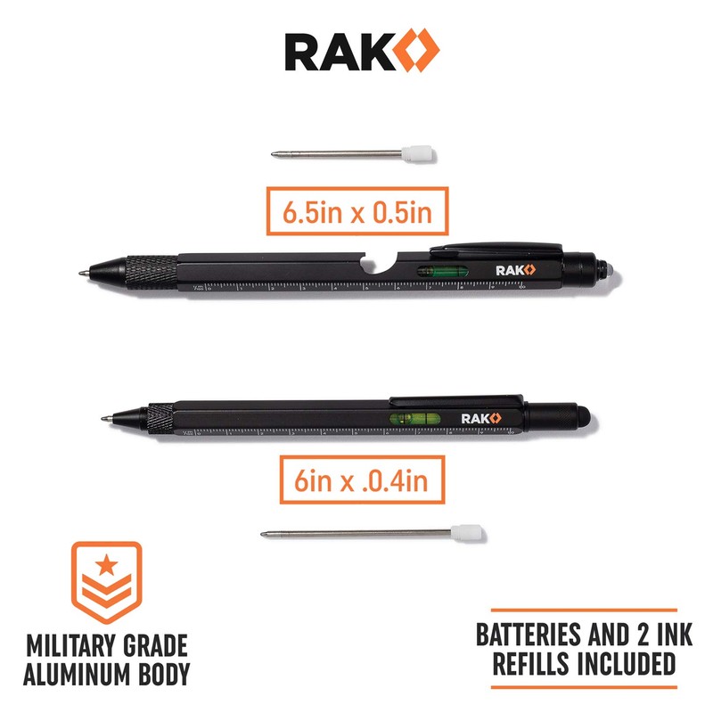 RAK Multitool Pen - Multi-Tool Pens, LED Light, Flathead, Phillips