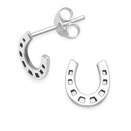 Heather Needham Sterling Silver Horseshoe Earrings - SIZE: SMALL 8mm. Gift Boxed Horseshoe Stud Earrings. 5031