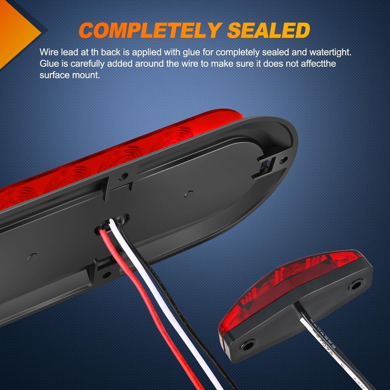 Nilight LED Trailer Light Kit 6 Inch Oval Stop Turn