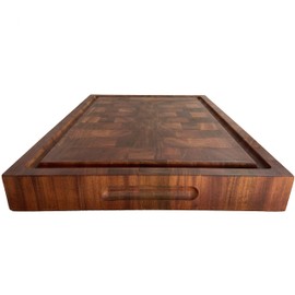 END GRAIN Exotic Hardwood Reversible Cutting Board (Honduras Mahogany, 20"x15"x2.25")