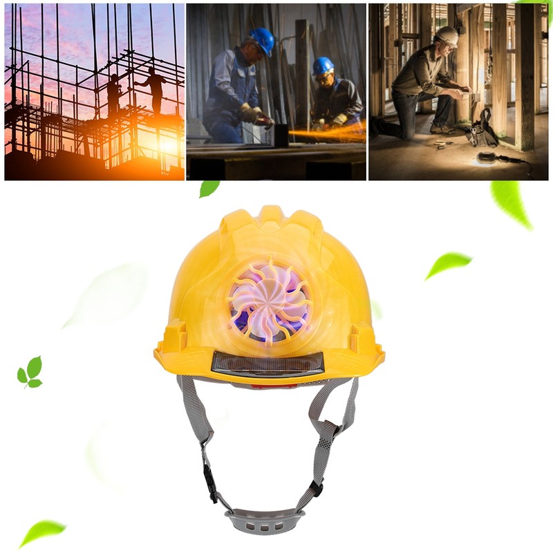 Outdoor Safety Helmet with Solar Power Fan Working Hat Construction