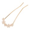 Healeved Elegant Pearl Hair Fork for Buns Sturdy U-shaped French