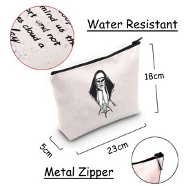 JXGZSO Horror Nun Inspired Cosmetic Bag Horror Movie Lover Gift Valak Makeup Bag Valak Fan Gift, Valak Fan Gift