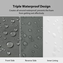 HOMELYSIAN Outdoor Chair Cushions 22x22, Patio Furniture Cushions with Removable Cover, Outdoor Deep Seat Cushion Set with Ties and Handle, Waterproof Outdoor Cushions for Chair Sofa Couch, Dark Grey