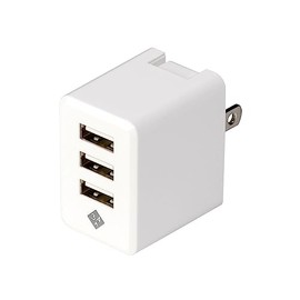 Nakabayashi Z9492 Digio2 USB Charger, 3 Ports, 3.4A, Equipped with Smart IC, White
