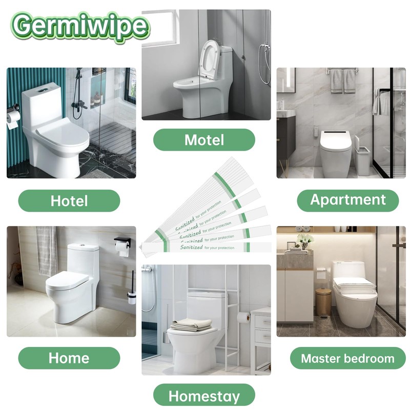 Germiwipe Printed Toilet Seat Bands,Toilet Strips,Hotel Essentials Paper Toilet Seat