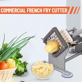 GarveeTech French Fry Cutter - Professional Manual Potato Cutter, Stainless Steel, Effortless Fry Prep, Dual Blade Options, Large Capacity Cutter Box