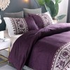 Purple Duvet Cover Reversible Purple Beige Printed Quilt Cover Soft