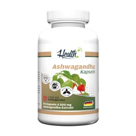 Zec+ Nutrition Health+ Ashwagandha 90 Capsules High Dose Indian Ginseng from Ayurveda, Made in Germany