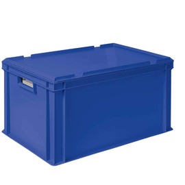 Set of 2 x 31.6 Litre EPS Thermal Box in Euro Box 600 x 400 cm Blue with Lid