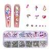 Eseres Multi Shapes 3D Glass AB Crystals Nail Art Rhinestones