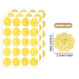 500 PCS Gold Envelope Heart Seal Stickers, Gold Embossed Wax Seal Looking Heart Envelope Seals, Self-Adhesive Heart Envelope Seal Wax Looking Stickers Labels for Wedding Party (QX147)
