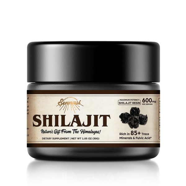 Shilajit Pure Himalayan Organic Shilajit Resin - 600mg Maximum Potency