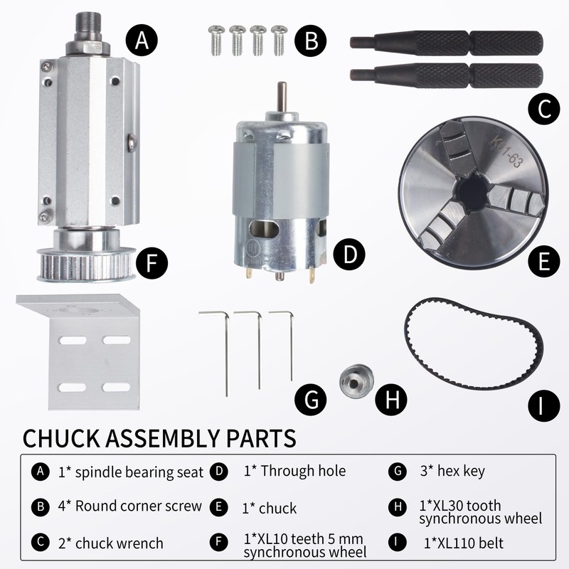 RATTMMOTOR No Powered Multi-Function Lathe Chuck Spindle Assemblies 895 Motor