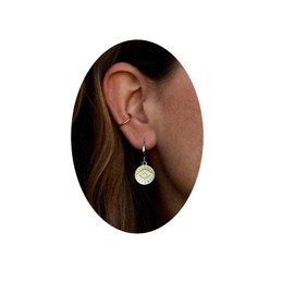 Yheakne Evil Eye Coin Earrings Silver Disc Drop Earrings Evil Eye Hoop Earrings Vintage Lucky Charm Earrings Jewelry for Women and Girls