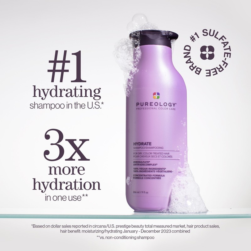 Pureology Hydrate Shampoo - For Dry or Color Treated Hair,