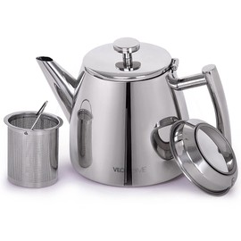 Stainless Steel teapot with Infuser 500 ml – Keeps Heat Thanks to its Double Walled Design