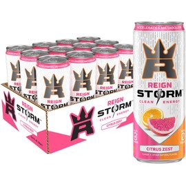 REIGN Storm, Citrus Zest, Fitness & Wellness Energy Drink, 12 Fl Oz (Pack of 12)