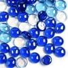 MBKHFLL 10LB Fire Pit Glass, Mixed Blue Flat Glass Marbles