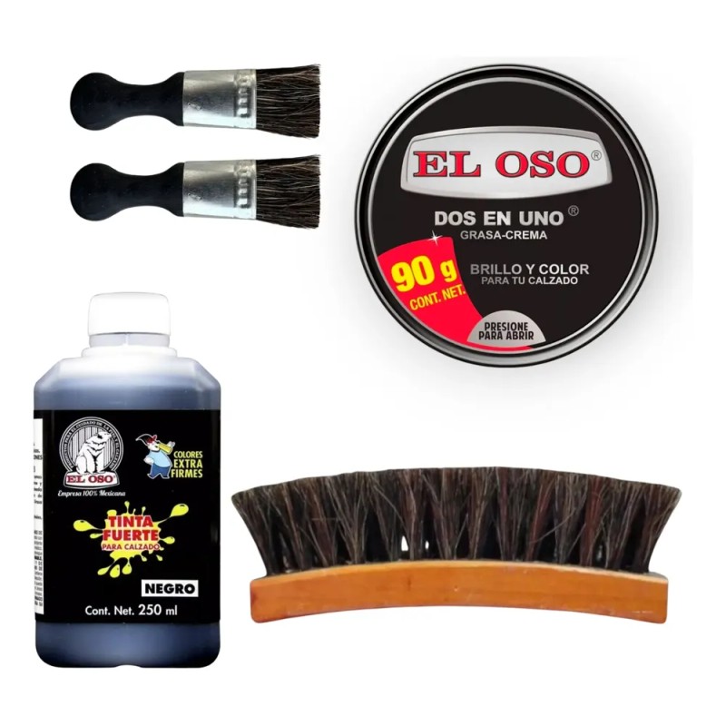 Kit Boleador De Zapatos Grasa 2 En 1 Oso Tinta