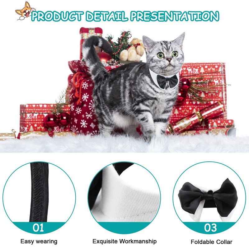 HACRAHO Formal Bow Tie for Dogs Adjustable Formal Pet Costume