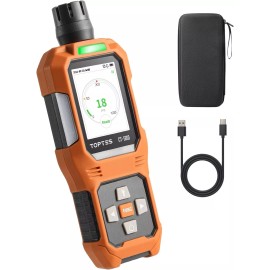 TOPTES CT-580 Portable CO Detector | Rechargeable with Alarm, TFT Display, 0-1000PPM
