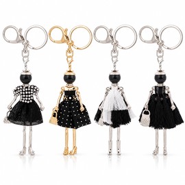 Handmade Tassel Fashionista Doll Keychain for Bags & Keys – Statement Dress Charm Accessory for Everyday Style & Gifting