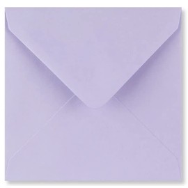 6" x 6" 155 x 155mm Sqaure Coloured Envelopes for Greeting Cards Wedding Invitations & Crafts Pack of 50 (Lilac)