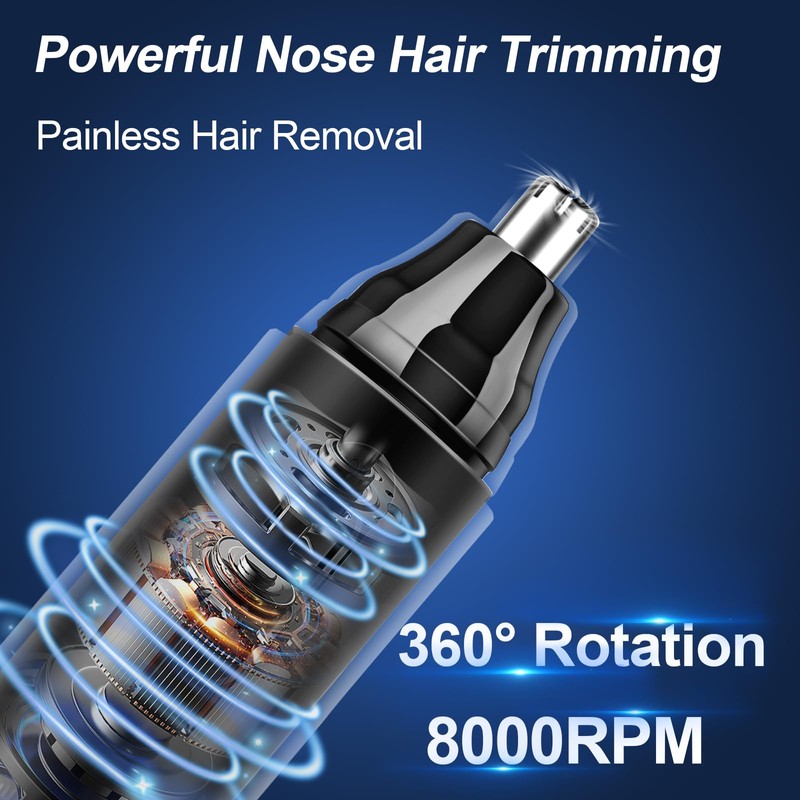 Nasenhaartrimmer, wiederaufladbar über USB, wasserdicht IPX7, zum Trimmen von Nasen-,