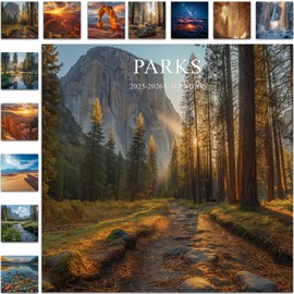 Gannyfer Calendar 2025-2026, 18 Months National Parks Calendar 2025, Large Wall Calendars 12" x 24" Opened, Perfect as Gifts for Friends, Family