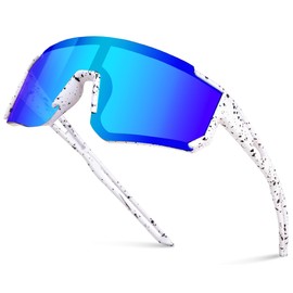 YEAMLTE Sonnenbrille Kinder, Fahrradbrille Kinder, Sport Sonnenbrille Kinder, Sportbrille Kinder UV400 Schutz für Jungen und Mädchen im Freien Sport, Radfahren, Tennis, Laufen (Weiß)